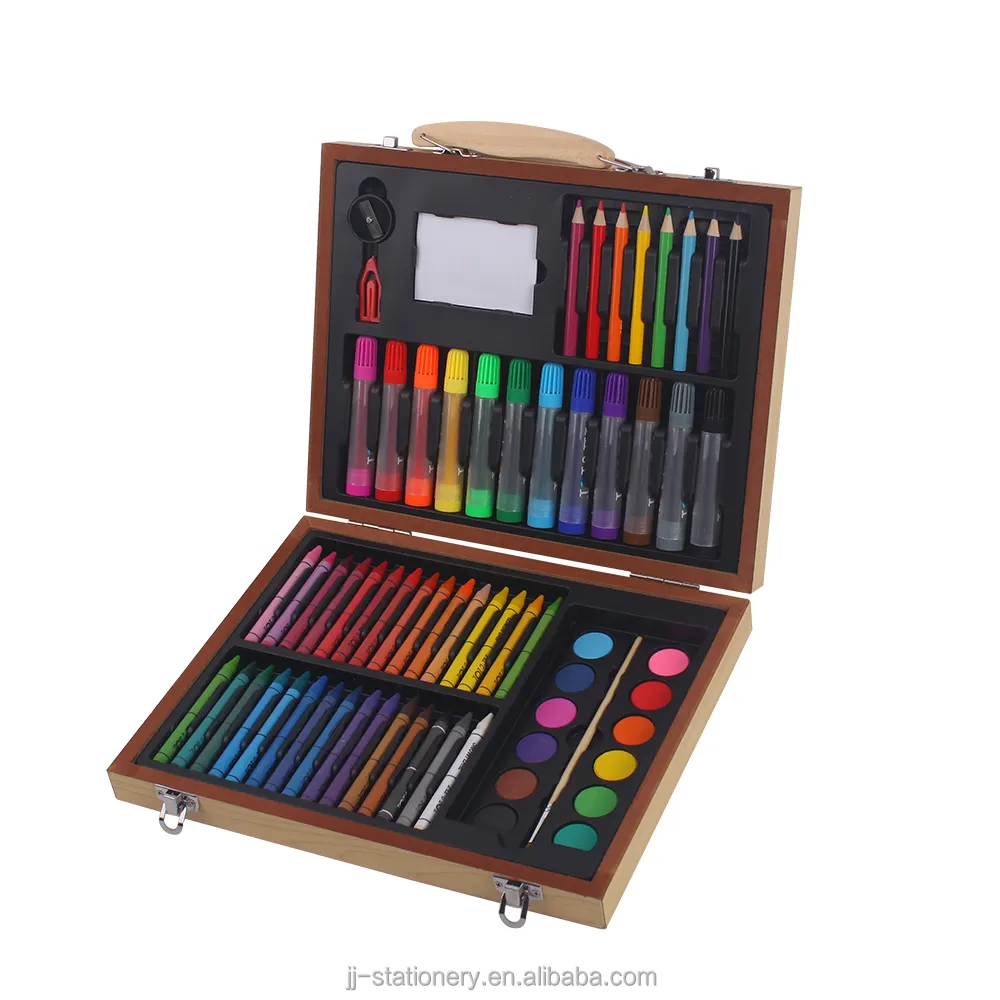 H-TONE yüksek kaliteli sanat seti boya kek mum boya renkli kalemler kalemtıraş su renk kalem çizim seti öğrenciler için