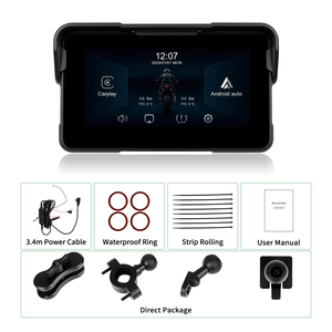 หน้าจอ IPS สำหรับมอเตอร์ไซค์แบบพกพาขนาด 5 นิ้ว ยี่ห้อ Podofo พร้อมระบบ Wireless Carplay/Android Auto รองรับ BT กันน้ำระดับ IP68 ถอดออกง่าย รวดเร็ว รับผลิตแบบ ODM/OEM - Product Image 6