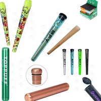 Conteneur personnalisé en papier, bambou, métal, plastique ou verre pour tubes à rouler le tabac, étui pré-roulé à ailettes, porte-cigares et cigarettes