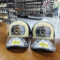Gorra Trucker Snapback de 6 Paneles con Logotipo Metálico 3D de Western Metal, Casual, Moderna, de Mezclilla, Lona, Jersey y Malla, para Pesca, Playa y Actividades al Aire Libre