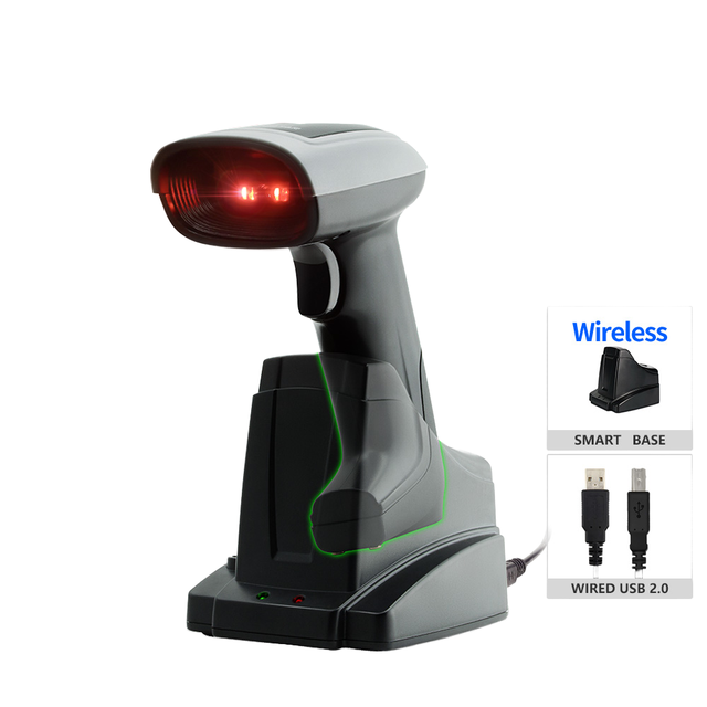 Qr 1D 2D Bar Code Reader Wireless Android Handheld Scanner  Barcode  Blue Tooth With Charging Cradlememory Stock X-1901B