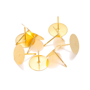 St. Kunkka Gold Plated Stainless Steel <b>Earring</b> <b>Posts</b> Flathead Studs Jewelry Findings For DIY <b>Earrings</b> - Product Image 1