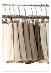 440 GSM algodón de alta calidad para <span class=keywords><strong>hombre</strong></span> Heavy Highstreet pantalones cortos casuales sueltos patrón sólido - Product Image 3