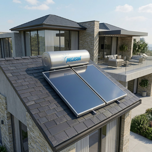 MEGASUN Solar Water <b>Heater</b> Flat-Plate Thermosyphon Passive System Stainless Steel Housing Slope Roof Installation Household Use - Product Image 1