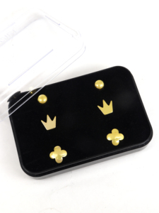 Anti-Tarnish 24CT Gold Plated Designer Fashion Accessories Set For <b>Earrings</b> Pack of 3 for Women | Crown Butterfly Ball Shape - Product Image 4