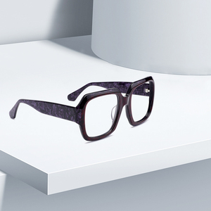 Gafas de sol Retro personalizadas de Venta caliente, monturas de acetato óptico de tendencia europea y americana para mujeres y hombres, azul y rojo - Product Image 1