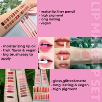 Ensemble de rouge à lèvres mat en forme de lèvres, rouge violet, emballage nude brun rose, combo de rouge à lèvres, kit de rouge à lèvres, marque privée
