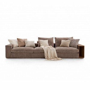 Modern Modular With Integrated Wooden <b>Bookcase</b> Contemporary Upholstered <b>Living</b> <b>Room</b> SofaCustom OEM Luxury Seating - Product Image 5