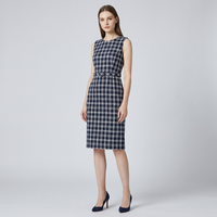 Robe fourreau professionnelle sans manches, tenue de travail formelle, silhouette crayon, élégante, vêtement de bureau, coupe ajustée, chic