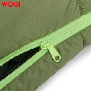 Sac de couchage Woqi Mummy, vert militaire, polyester, imperméable, pour temps froid, adulte, randonnée, camping, longueur standard - Product Image 3
