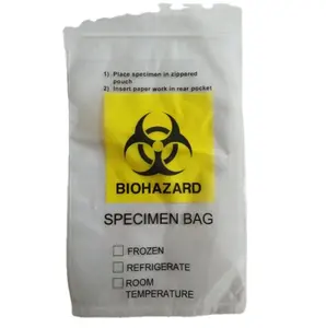 医用实验室聚乙烯塑料袋拉链塑料袋生物危害标本袋