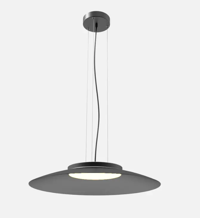 Modern Decorative Chandelier Lamp Nordic Hotel Project Iron Metal Black Shades Large 35W Hanging LED Pendant Light