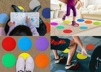Ensemble d'équipements de fitness : Tapis circulaire à points aux couleurs vives, marqueurs de positionnement auto-agrippants pour enseignants et éducateurs