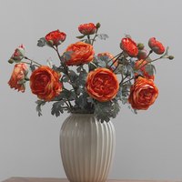 Kustom profesional bunga Ranunculus buatan Tunggal dibuat dari bahan kain tahan lama buatan tangan oleh produsen yang terampil