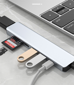 <span class=keywords><strong>Adaptateur</strong></span> Hub USB Type C 7 en 1 Station d'Extension Double USB Type-C avec HDMI 4K USB 3.0 Lecteur de Cartes <span class=keywords><strong>SD</strong></span>/Micro <span class=keywords><strong>SD</strong></span> pour <span class=keywords><strong>MacBook</strong></span> Pro - Product Image 2