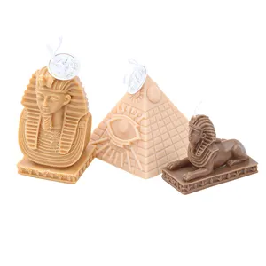 Egyptische Sphinx Piramide Siliconen Kaars Schimmel Snoep Kauwgom Plakken Suiker Ambachtelijke Taart Decoreren Gereedschappen Zeep Hars Polymer Clay Mold