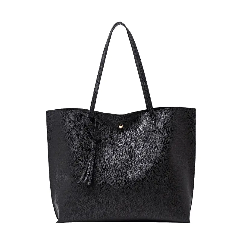 2021 New Arrival Fashion Trend One Shoulder Handbag Pure Color Tassel Clutch Tote Bag For Women