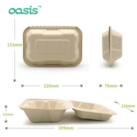 Barquette alimentaire profonde personnalisée de 9 pouces en bagasse biodégradable, jetable, compostable, imperméable, résistante à la graisse et compatible micro-ondes
