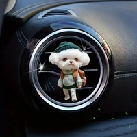 Diffuseur de parfum créatif de luxe pour voiture, clip de ventilation en acrylique, style plat, mignon ours en peluche, désodorisant d'intérieur