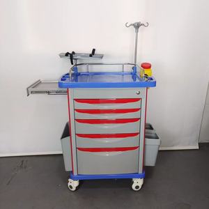 Chariot médical multifonctionnel d'urgence LK LK-B0101 en ABS avec 5 tiroirs, support de perfusion et support pour bouteille d'oxygène 4 - Product Image 6