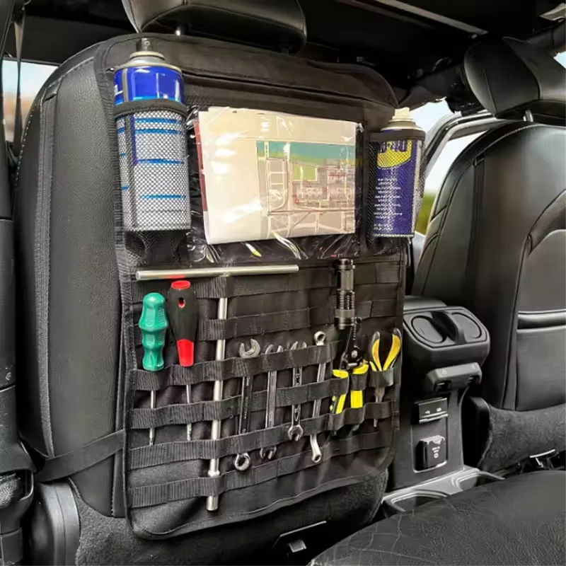 Military Style Car Seat Hanging Organiser | MOLLE Tactical Pockets Hook And Loop Patch | 3 Colours Available - Canada