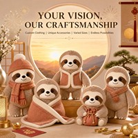Maßgefertigter Sonnenaufgang-Faultier-Plüschtier-Schlüsselanhänger, Maskottchen, Werbegeschenk für Neujahr, Logo CPC Feiertagsgeschenk, Weiches Spielzeug OEM ODM