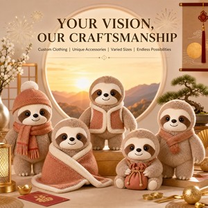 Llavero de Peluche Personalizado de Perezoso con Temática de Amanecer, Mascota Promocional, Regalo de <span class=keywords><strong>A</strong></span>ño Nuevo, Regalo Festivo con Logotipo, Juguete Suave, OEM ODM - Product Image 5