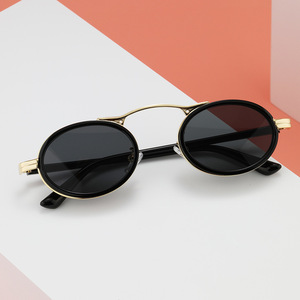 Nuevas Gafas de Sol de Metal con Marco Ovalado Pequeño, Retro, Protección Solar para Mujer, a la Moda y Elegantes - Product Image 1