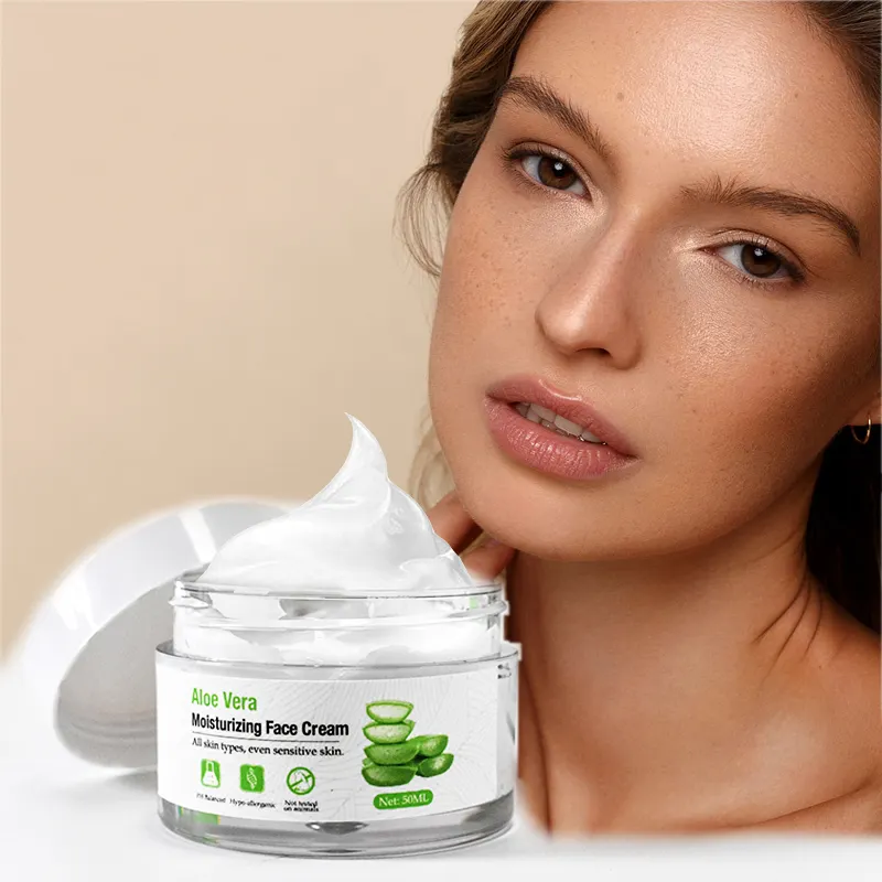 OEM ODM Aloe Vera Gel Hydrating Face Cream Mask Hyaluronic Anti Wrinkle Acne Shrink Pore Whitening Moisturizing Cream