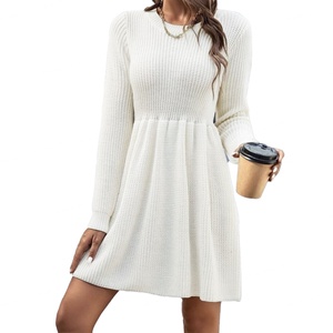 Robe pull midi décontractée pour femme, couleur unie, modèles tendance automne-hiver, personnalisable sur échantillon - Product Image 2