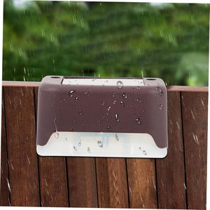 Outdoor Abs <b>Led</b> Solar Power Stair Step Fence Lamp Solar <b>Led</b> Garden Wall <b>Lights</b> - Product Image 3