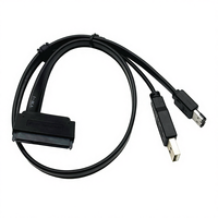 Cable Adaptador de Alimentación USB SATA3.0 6G a ESATA de 50 cm y 22 Pines con Blindaje Trenzado para Disco Duro/SSD SATA de 2.5 Pulgadas y Banco de Energía
