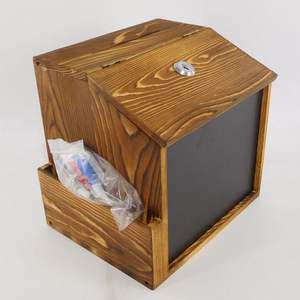 Urna de Madera Personalizada, Caja de Donaciones de Madera de <span class=keywords><strong>Pino</strong></span>, Buzón de Sugestiones, Venta al por Mayor - Product Image 2