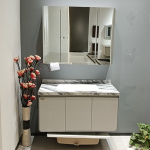 New White Bathroom Cabinet <b>Smart</b> <b>Mirror</b> Cabinet White Sink Suspended Cabinet Body - Product Image 4