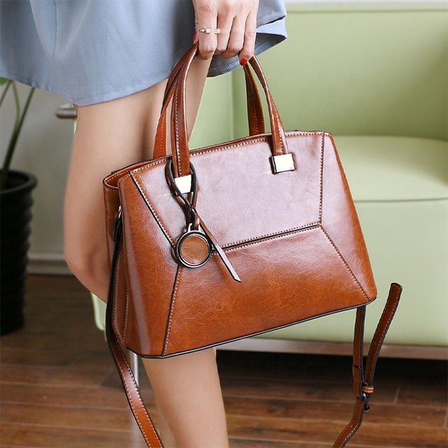 Luxury Genuine Leather Handbags for Women Cowhide Leather Bags Handbags Manufacturers 2 Layer