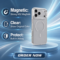 Coque de téléphone magnétique antichoc N52 en PC pur transparent, peinte aux UV, de haute qualité, inaltérable, pour iPhone 17 18 Pro Max