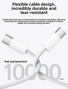 <span class=keywords><strong>Cable</strong></span> de Carga Rápida de 60W con Trenzado Reforzado para iPhone 17 Pro Max y iPad, con Puertos <span class=keywords><strong>USB</strong></span>-<span class=keywords><strong>C</strong></span> Duales, <span class=keywords><strong>Cable</strong></span> de Datos Desmontado de Grado Original - Product Image 6