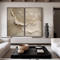 Diptyque abstrait texturé effet terreux, peinture acrylique, toile luxueuse, décoration moderne, art mural fait main