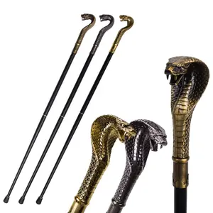 Tongkat berjalan kepala kobra emas dan perak mewah terlaris tongkat Firaun raja Mesir tongkat berjalan dekoratif pria