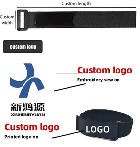 Logo personalizzato con gancio e anello in nylon cinghie elastiche velcroes con fibbia in metallo