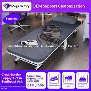 <span class=keywords><strong>Lit</strong></span> pliant en métal réglable à double pliage pour la pause déjeuner, idéal pour le bureau, l'hôtel, la chambre et le camping - Product Image 2