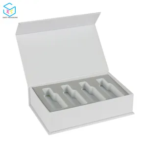 luxury white box magnetic closure essential oil bottle set packaging with sleeve