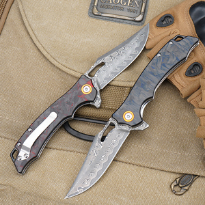GT-DM026 Coltello Pieghevole Personalizzabile in Acciaio Damasco con Manico in Fibra di Carbonio Coltello Tattico - Product Image 4