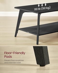 Mesa de Té Moderna de la Colección MAEZO, 2 Niveles de Almacenamiento, Altura Ajustable, Patas Cónicas, Transiciones Curvas, <span class=keywords><strong>Muebles</strong></span> para Sala de Estar - Product Image 5