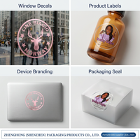 Rouleau d'autocollants en vinyle transparent holographique durable et imperméable personnalisé pour l'étiquetage de produits de beauté et de shampooings