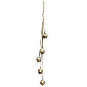 Carillon à vent rond plaqué or peint, ornement suspendu de style antique, cloche en métal découpée en étoile pour la décoration intérieure - Product Image 1