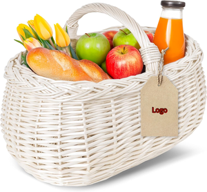 JY Creative Home Grand <span class=keywords><strong>panier</strong></span> de pique-nique en osier avec poignée <span class=keywords><strong>Panier</strong></span> <span class=keywords><strong>à</strong></span> provisions tressé de vacances vide <span class=keywords><strong>panier</strong></span> de saule avec poignée - Product Image 5