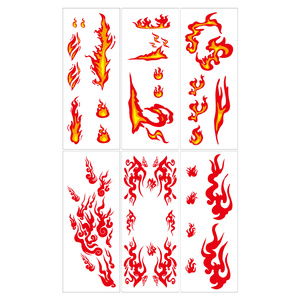 Tatuajes Temporales 3D con Llamas Realistas, Calcomanías de Arte Corporal para Halloween, Cosplay, Cara/Mano/Clavícula, Pegatinas de Tatuajes con Llamas - Product Image 5