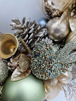 Fournitures décoratives en bois de pomme de pin ronde en gros faites à la main guirlande de Noël