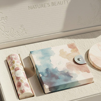 Ensemble de maquillage en papier écologique, palette personnalisée, étui à rouge à lèvres, poudre, aquarelle, esthétique durable, solutions de beauté tout-en-un